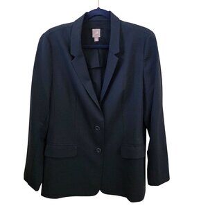 J. Jill 100% Wool Navy Classic 2 Button Blazer Quiet Luxury Size 12